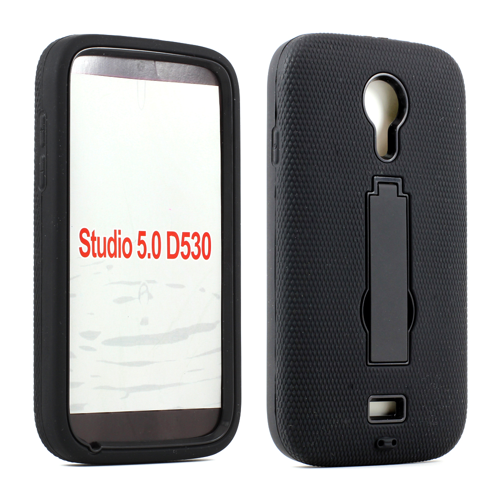 BLU Studio 5.0 Armor Hybrid Case with Stand (Black Black)